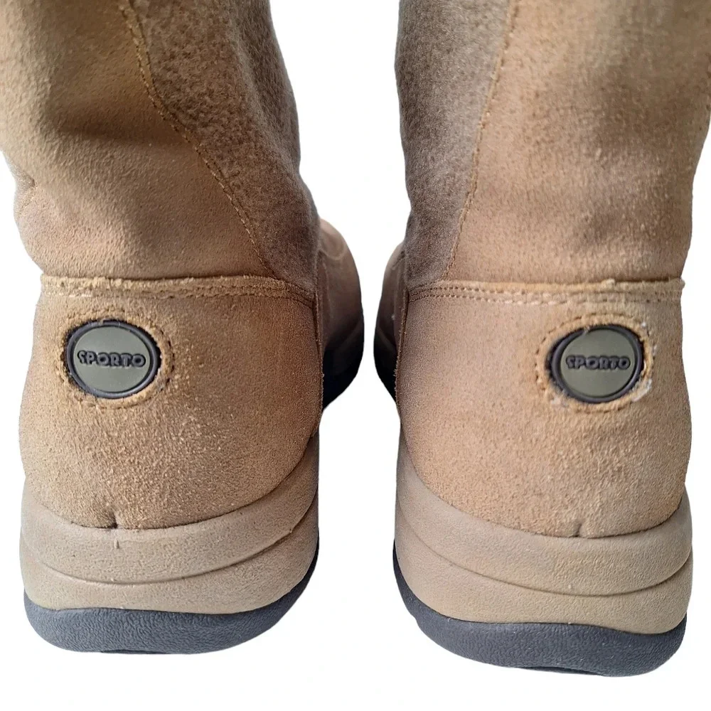 Sporto Polartec Suede Tan Fleece Insulated Mid-Calf‎ Boots